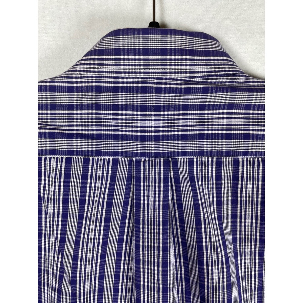 michael kors mens 100% cotton plaid button down 16 32/33 preppy old money - Picture 4 of 9